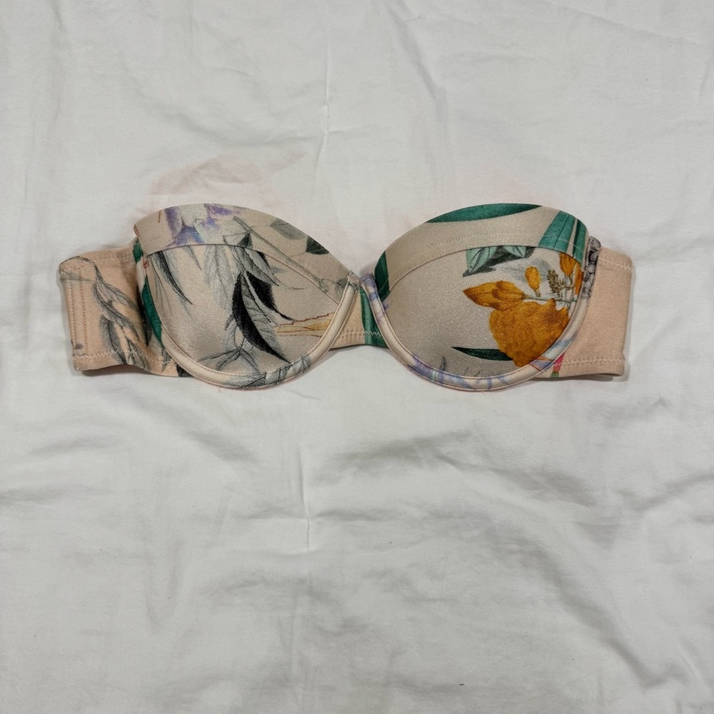 Triangl Floral Strapless Bikini Top